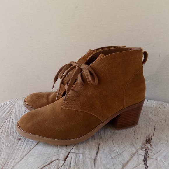 SUSINA BROWN SUEDE LACE UP BOOTIES - Picture 3 of 6